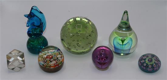 Assorted glass paperweights